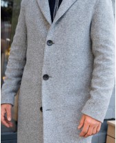 Чоловіче пальто прямого крою, сіре